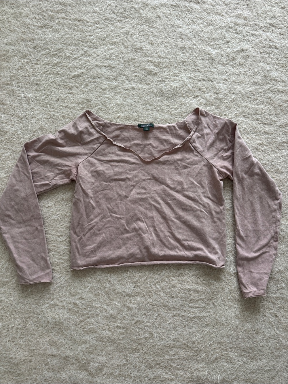 wild fable Dusty Rose Long Sleeve Scoop Neck Top